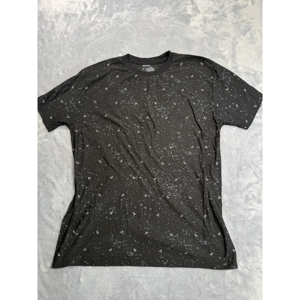 Vertical Sport T-Shirt Mens XL Black Anchor Splatter Print Cotton Short Sleeve